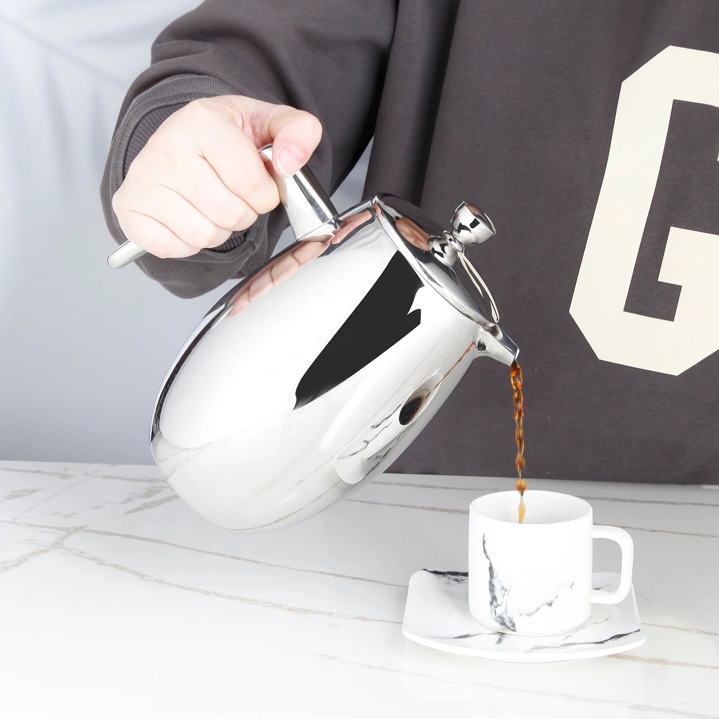 Cafetière French Press thermique à double paroi en acier inoxydable 304 — isolation, voyage