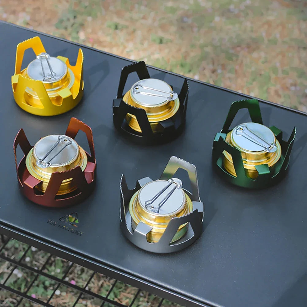 Mini poêle à alcool Portable, brûleur à puissance de feu réglable, poêle à essence, support en alliage d'aluminium, poêles de Camping en laiton ultralégers