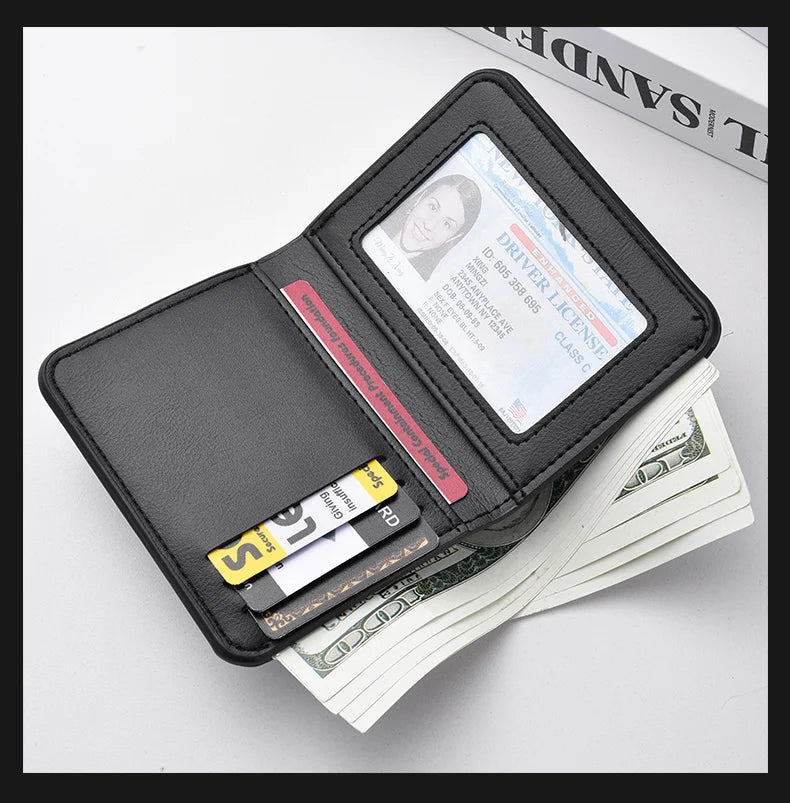 Mini portefeuille Ultra-fin en cuir PU souple pour hommes, 1 pièce, porte-cartes de crédit, court et Vertical, de haute qualité