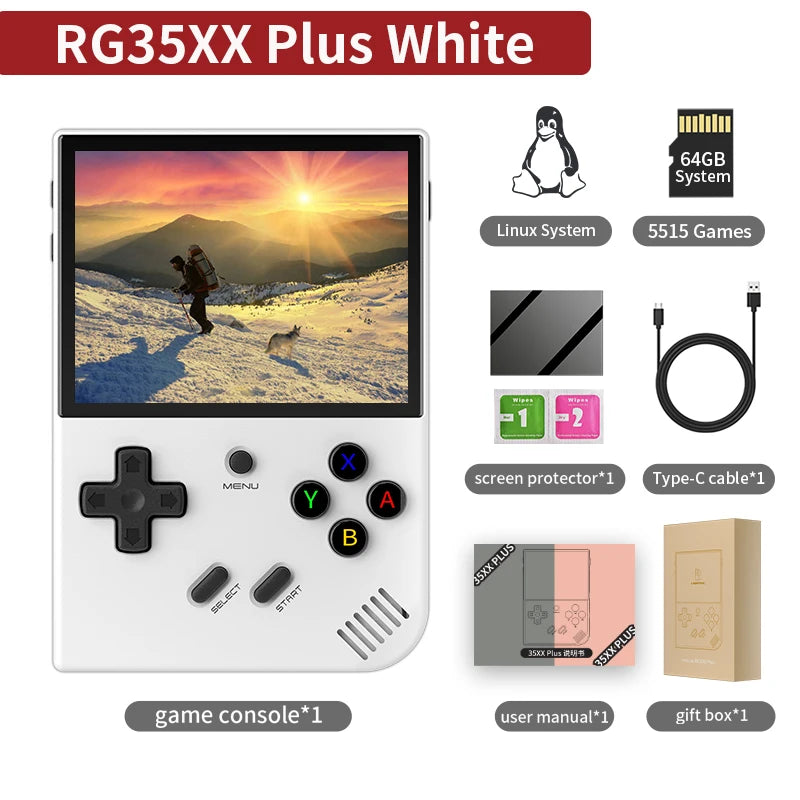 ANBERAlfred-Consola de juegos retro RG35XX Plus/RG35XX, pantalla IPS de 3.5", reproductor de videojuegos portátil Linux, compatible con salida HDMI-M de TVChancelor