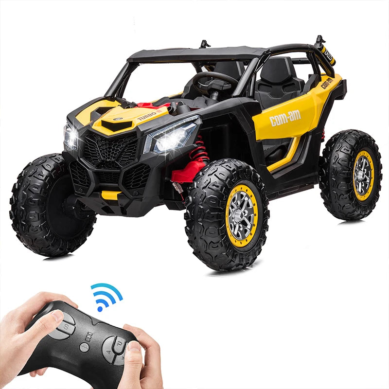 Coche de juguete eléctrico para niños, 24V, 7A, vehículo UTV, regalos para niños, control remoto para padres, velocidad ajustable, 3 a 8 años