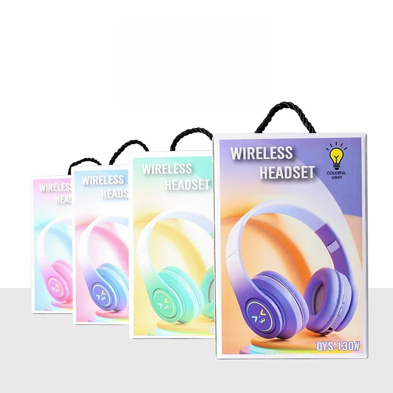 Casque Bluetooth sans fil pour ordinateur — jeu, réduction de bruit, visage souriant, RGB, gamer, basse