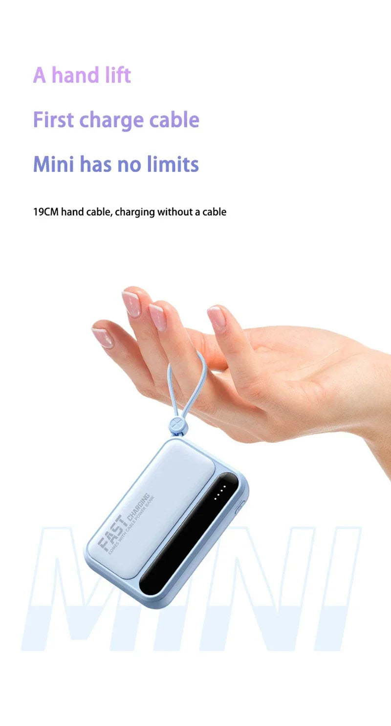 Power Bank 120W grande capacité — 4 câbles intégrés, affichage numérique intelligent, portable