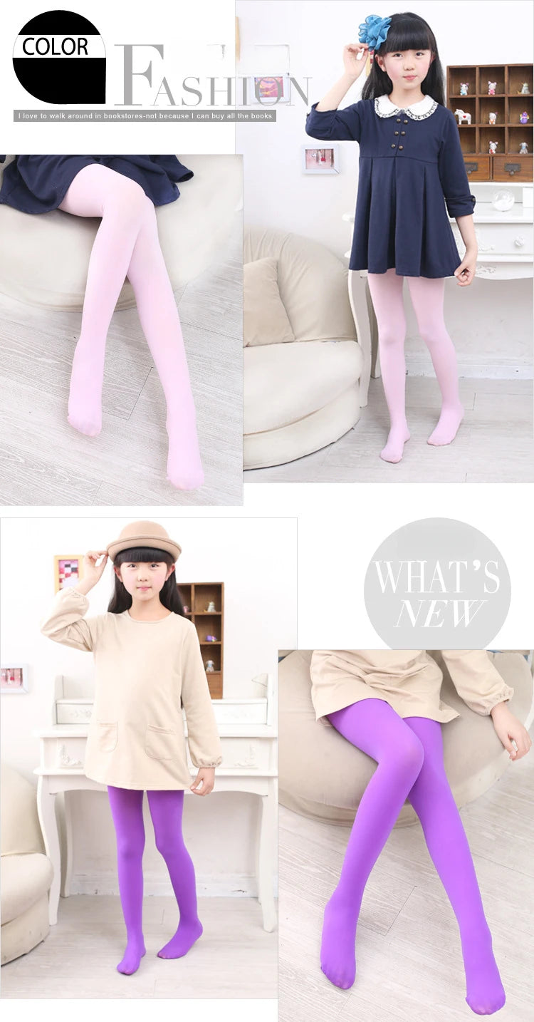 Collants d'été couleur bonbon pour enfants, collants de danse de Ballet pour filles, bas en velours blanc uni pour enfants