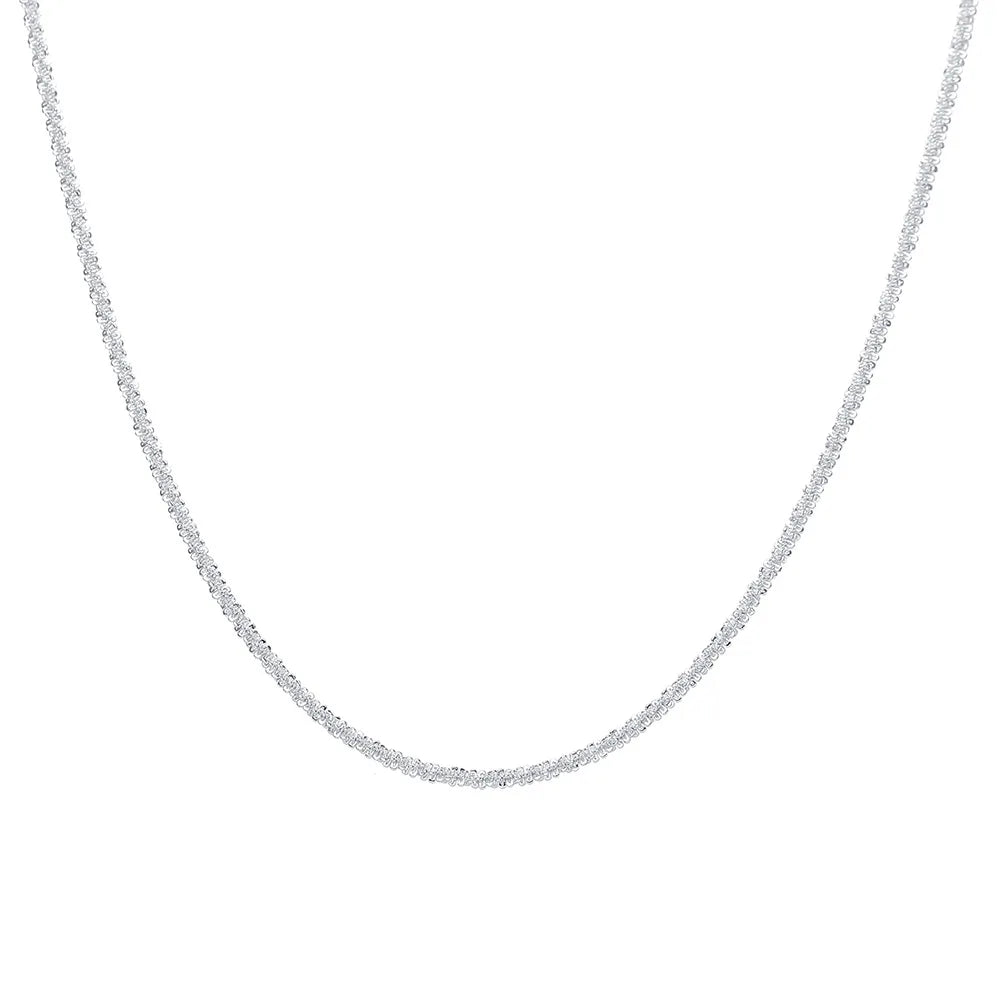 Simple Sparkling Necklace for Women, Silver Color, Clavicle Chain, Choker, Korean, Wedding Party Gift Jewelry