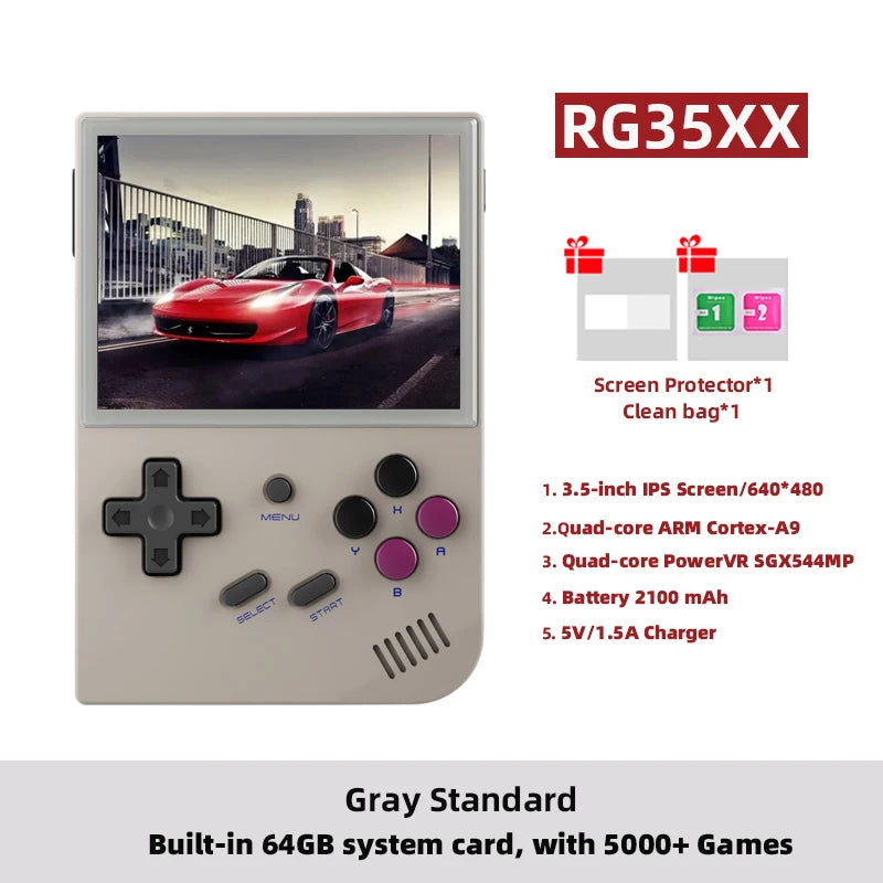 ANBERAlfred-Consola de juegos retro RG35XX Plus/RG35XX, pantalla IPS de 3.5", reproductor de videojuegos portátil Linux, compatible con salida HDMI-M de TVChancelor