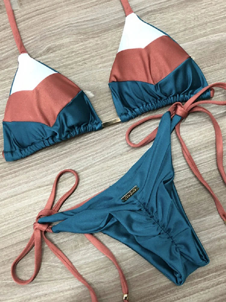 2023 Sexy Bikini multicolore maillot de bain femmes maillots de bain Push Up côtelé Bikini ensemble brésilien maillot de bain vêtements de plage baigneur Biquini