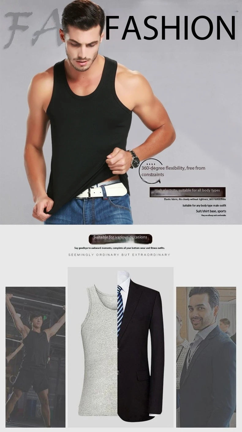 1 paquete de camisetas sin mangas de algodón para hombre, estilo simple de cuatro estaciones para adolescentes, gimnasio, fitness, camiseta sin mangas informal para hombres de mediana edad