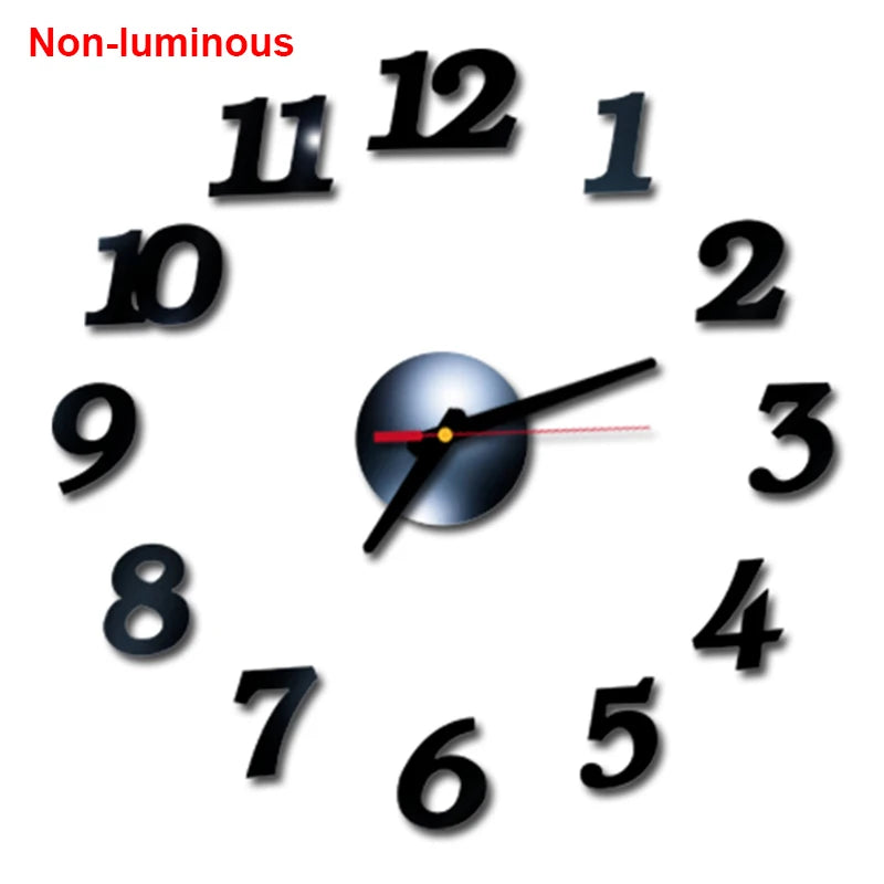 Reloj de pared, reloj de pared luminoso DIY, reloj de cuarzo, pegatinas de espejo acrílico, reloj de pared, decoración de pared, decoración cálida del hogar.