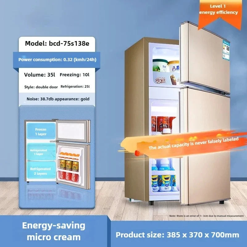 Réfrigérateur à Double porte pour salle de location, petit réfrigérateur domestique avec congélateurs profonds, réfrigérateur à économie d'énergie de premier niveau