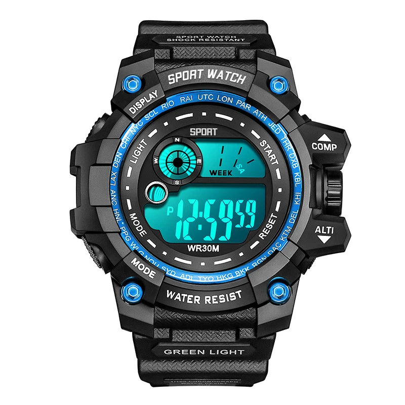Montres numériques à LED pour hommes, mode Shoous, sport, étanche, date, armée, militaire, horloge, nouveau