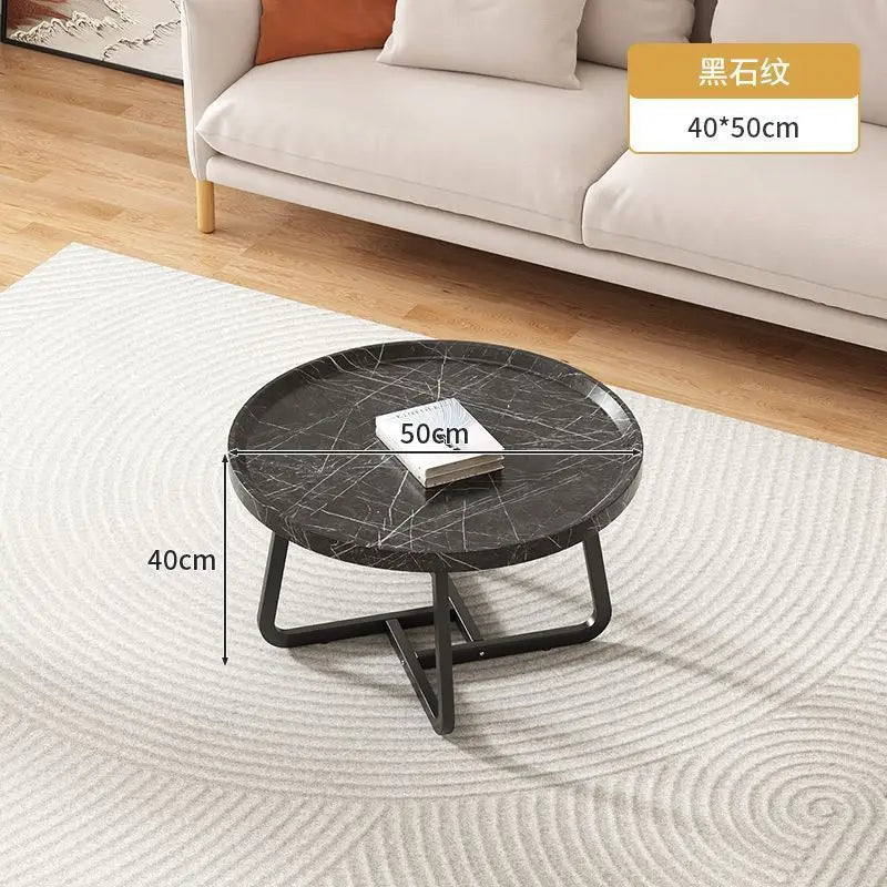 Multifunctional coffee table, modern minimalist living room, combined round side table for home