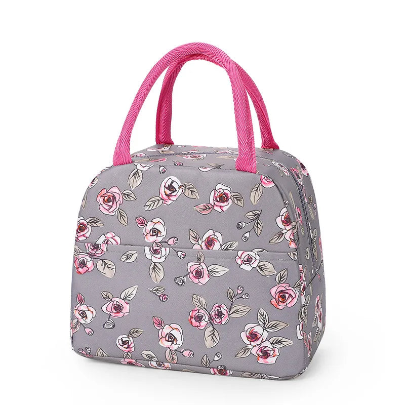 Sac à lunch en toile isotherme portable pour femmes et enfants, motif fonctionnel, glacière, nourriture thermique, sacs de pique-nique