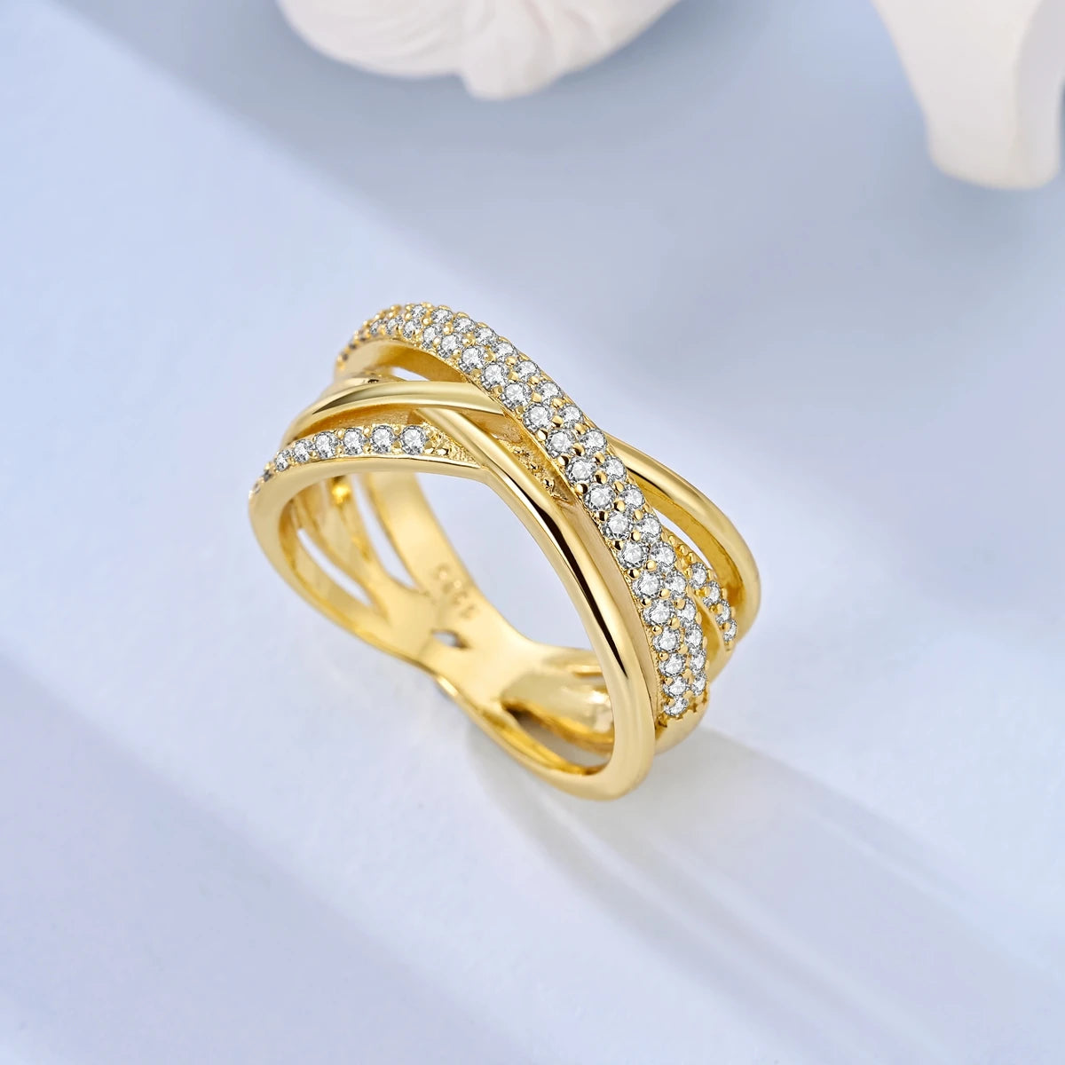 Anillos de plata 925, línea entrelazada, anillos enrollados geométricos de circonita, compromiso romántico, boda, San Valentín, joyería fina, regalo