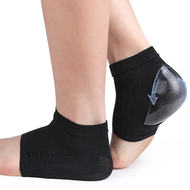 Protector de talón de malla de silicona de gel, calcetines de talón, fundas para los pies, hidratantes, antidesgaste, antigrietas, calcetines cortos, almohadillas de cubierta de talón.