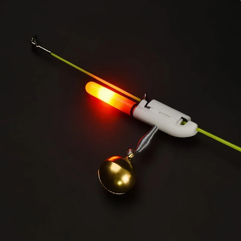 Bâton Lumineux Rechargeable USB avec Cloche & Flotteur — Alarme Morsure Pêche