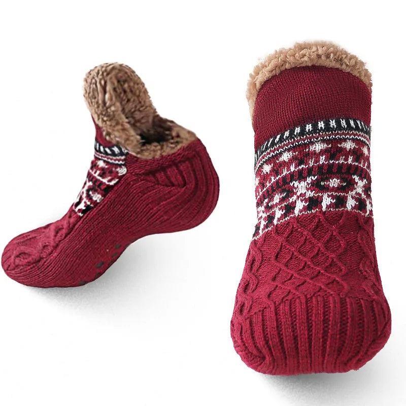 Super Warm Non-Slip Floor Socks for Women and Men, Snow Socks, Sleeping Mat, Slippers, Velvet Boots, Homewear