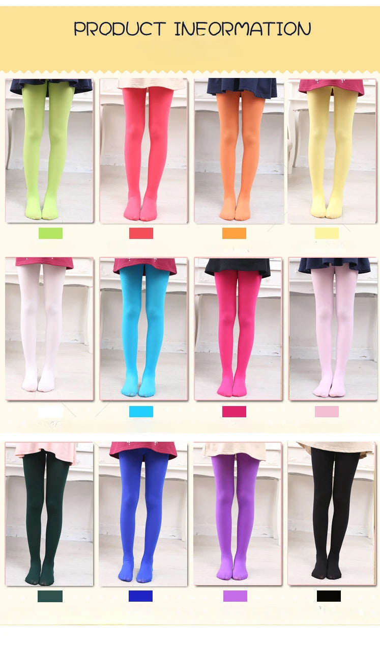 Collants d'été couleur bonbon pour enfants, collants de danse de Ballet pour filles, bas en velours blanc uni pour enfants
