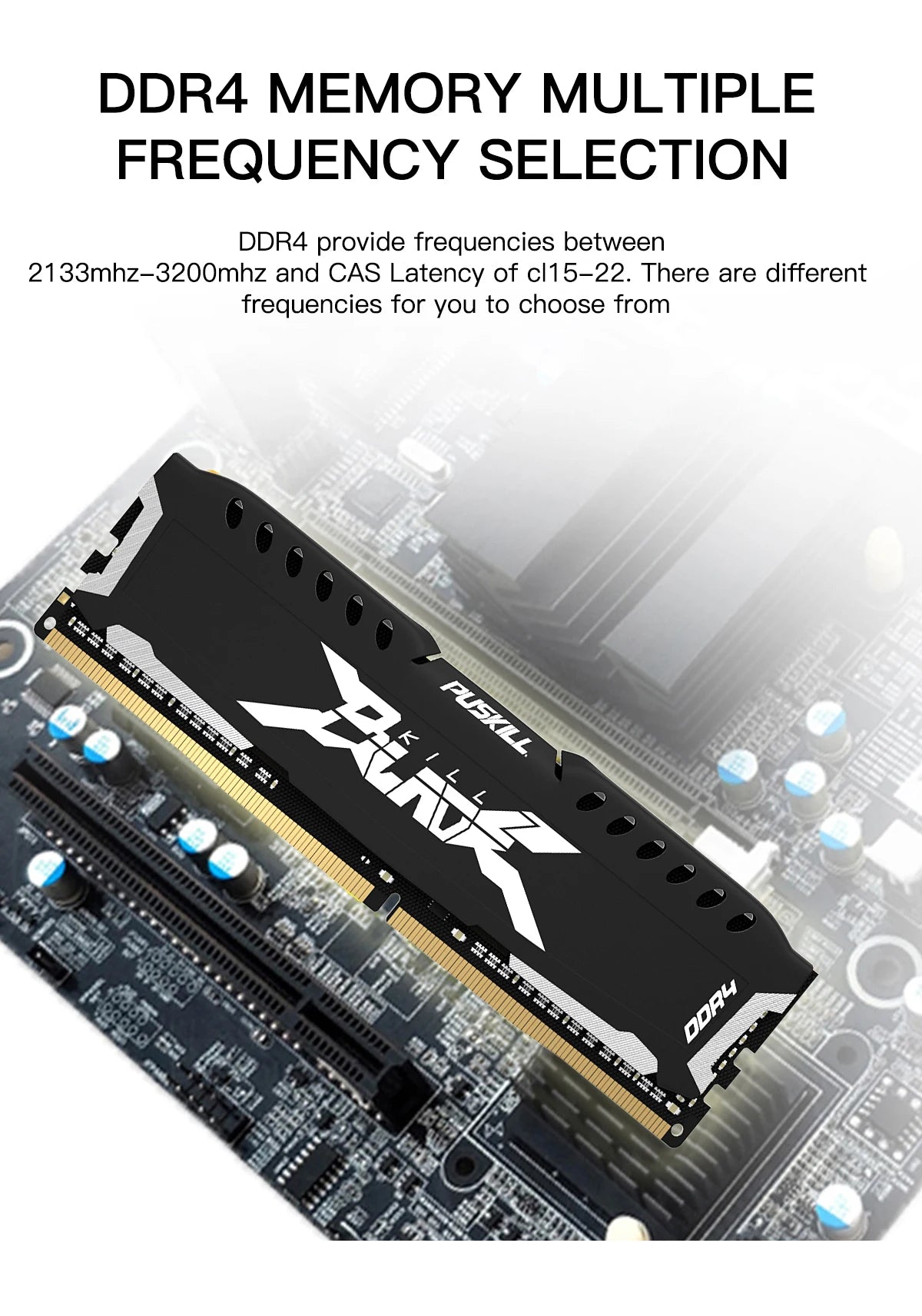 PUSKILL-Mémoire de serveur d'ordinateur de bureau, modèle DDR4, capacité 16 Go 8 Go, fréquence d'horloge 1.2/3200/2666mhz, ram, format UDIMM