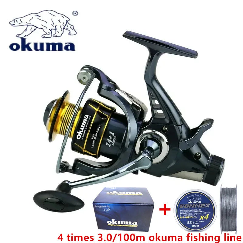 Okuma – moulinet de pêche rotatif avec tasse en métal, charge maximale de 22KG, adapté au modèle 3000 à 8000