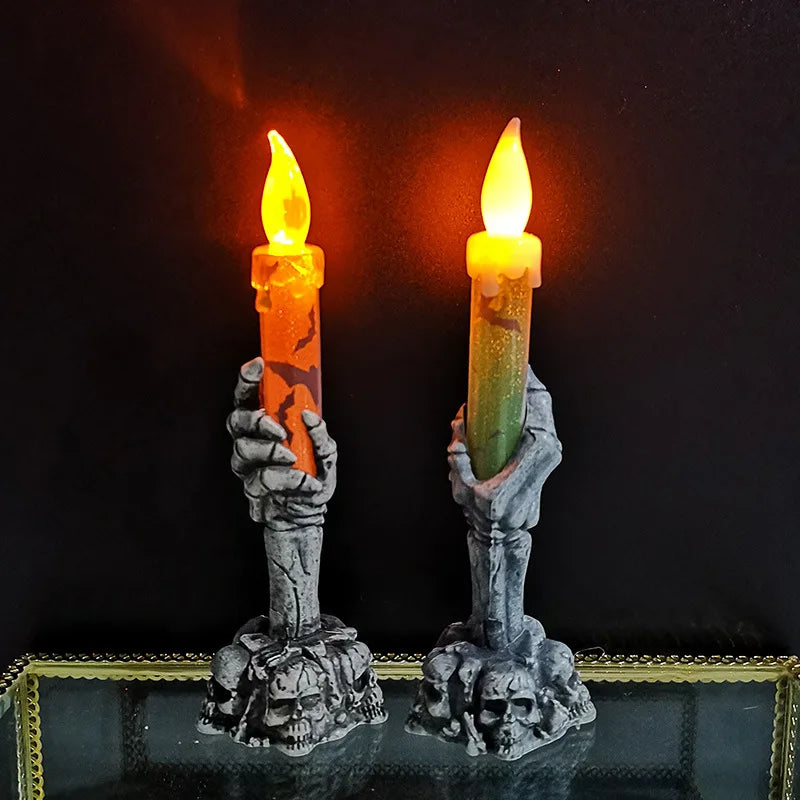 Velas de fiesta de esqueleto fantasma de Halloween, decoraciones para el hogar, fiesta de calabaza, feliz Halloween