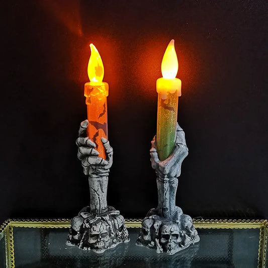 Velas de fiesta de esqueleto fantasma de Halloween, decoraciones para el hogar, fiesta de calabaza, feliz Halloween