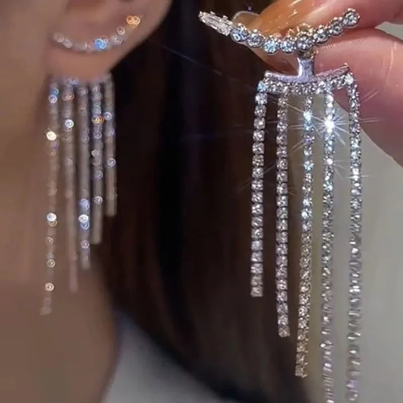 Pendientes líquidos irregulares Y2K para mujer, color plata, estilo Hip-Hop Punk, moda geométrica, Clip para chica, joyería de fiesta, tendencia 2024