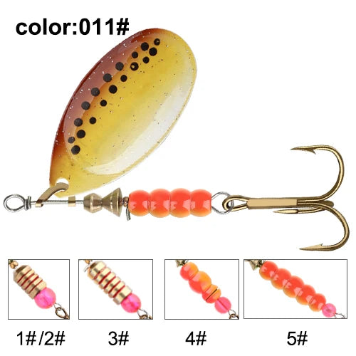 NGB métal leurre de pêche Spinner appâts 1 pièces 3.9g 4.6g 7.4g 10.8g 15g cuillère rotative leurres Spinners avec triples crochets brochet appâts