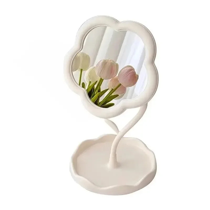 Miroir de bureau Design floral mignon, décoration créative pour chambre à coucher, cadeau de haute valeur esthétique, miroir décoratif de vanité de Style Gao Yan