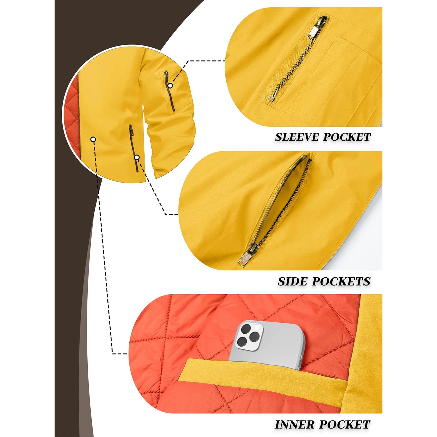 MAGCOMSEN Bomber jacket men's warm zip winter padded casual coat baseball windproof pilot varsity jackets