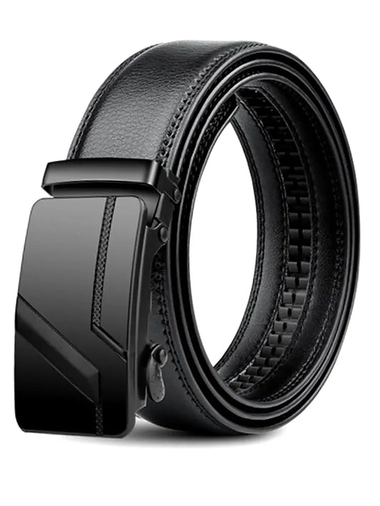 Automatic buckle men's belt, black luxury belt, high quality, 110cm, 120cm, 130cm