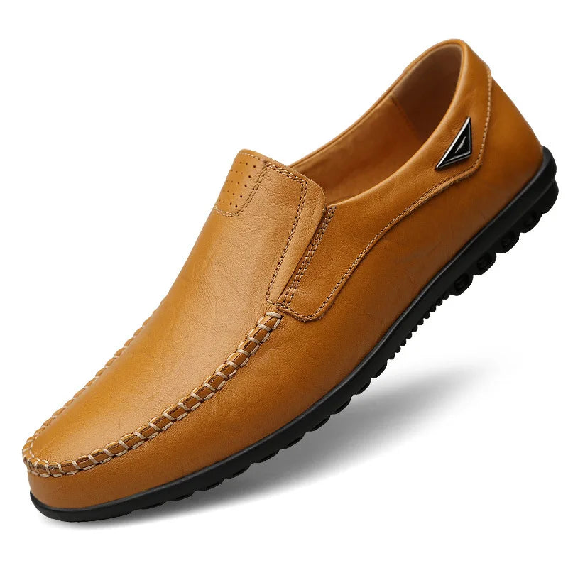 Men's Casual Shoes Genuine Leather Luxury Brand Designer Loafers 2025 Slip-on Black Driving Shoes Zapatos Casuales
