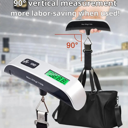 Portable hanging scale. Luggage scale 110lb/50kg electronic weighing for travel bags. Battery not included