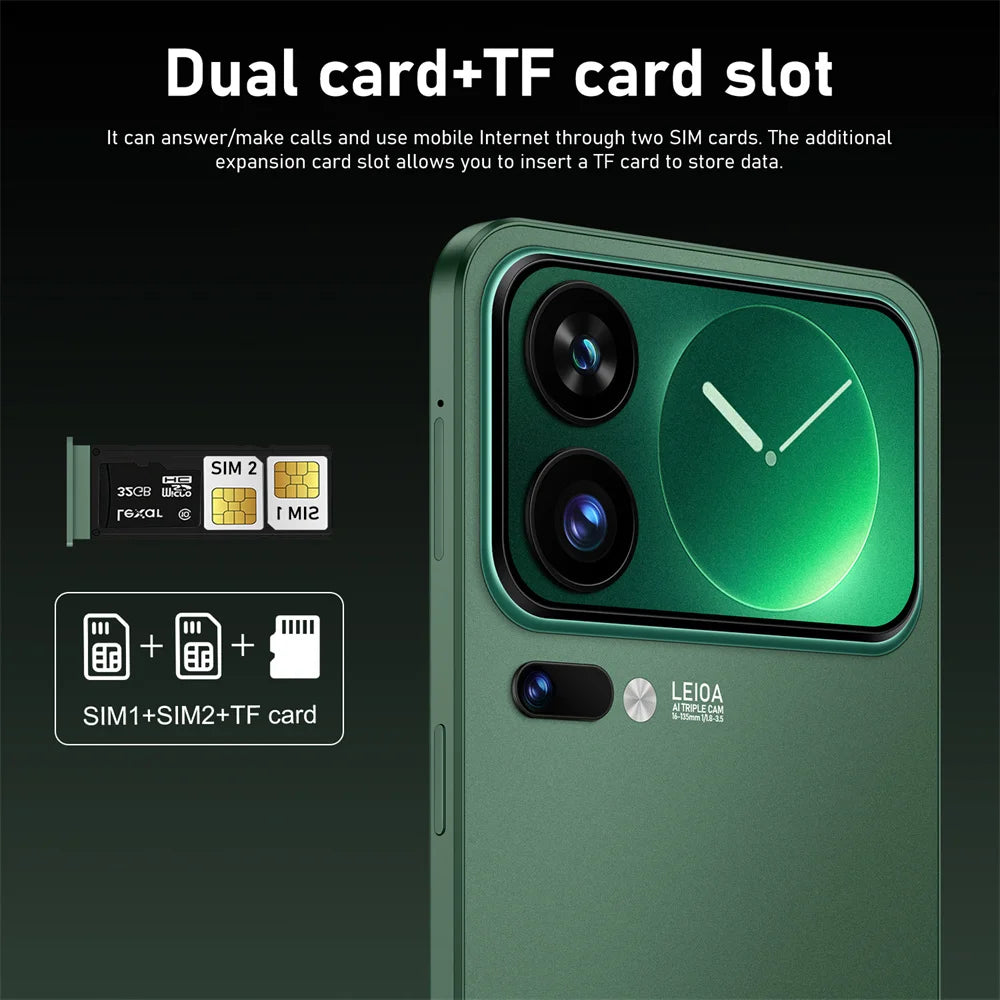 Smartphone M17 Pro Max 7.3HD 2026 NOUVEAU CHAUD Pas Cher 5G Double SIM 7800mAh Android 15 Version Globale Téléphones Mobiles