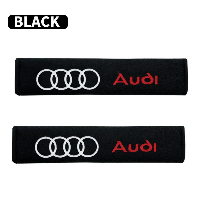 Seat Belt Shoulder Protection Pad with Car Logo, 1/2pcs, for Audi A3 A4 A5 A6 A7 A8 S4 S5 S6 S7 S8 RS3 RS4 RS5 Q3 Q5 Q7