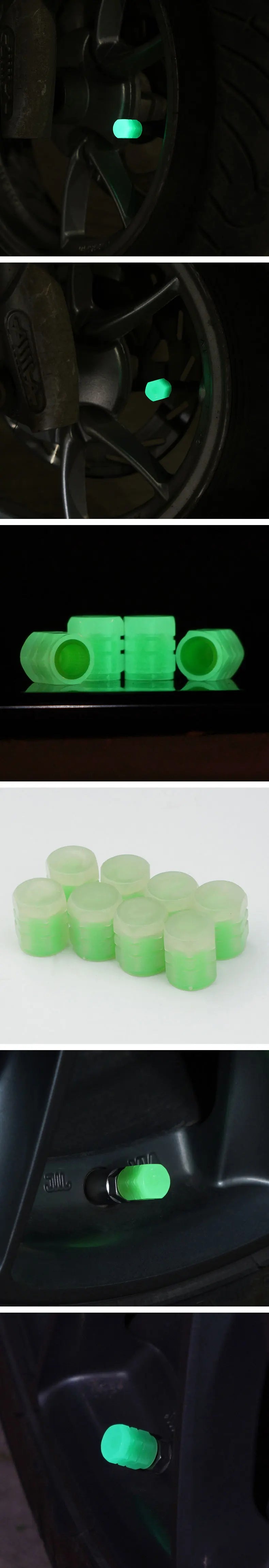 8 pièces Valve lumineuse moto vélo vélo voiture roue pneu moyeu capuchon Fluorescent nuit brillant lumineux Valve tige bouchons décor