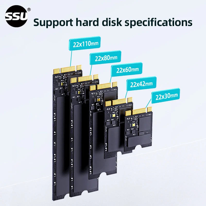 PC de bureau SSU M.2 NVMe SSD vers carte adaptateur PCIe 4.0 64Gbps m-key PCIe 4.0 X4 compatible avec PCI-E 4.0/3.0
