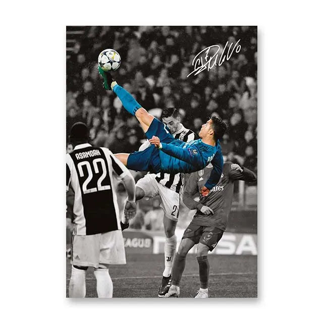 Affiche Toile Star Football — Décoration Murale Moderne Sans Cadre