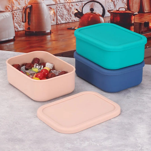 Silicone Bento Box Lunch Container, YONGHAO Leakproof Lunch Container, BPA-Free, Dishwasher Safe