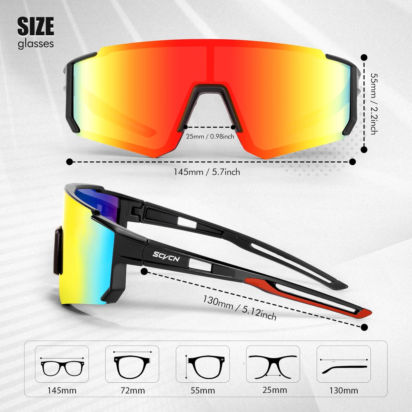 SCVCN nuevas gafas de sol para ciclismo al aire libre, gafas de bicicleta MTB para hombres, deportes, escalada, pesca, ciclismo UV400 para mujeres