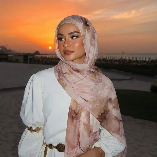 Nouveaux hijabs imprimés au design moderne, foulards pour femmes en aquarelle de qualité supérieure, écharpes douces, châles adaptés aux accessoires quotidiens pour abaya, voiles pour femmes