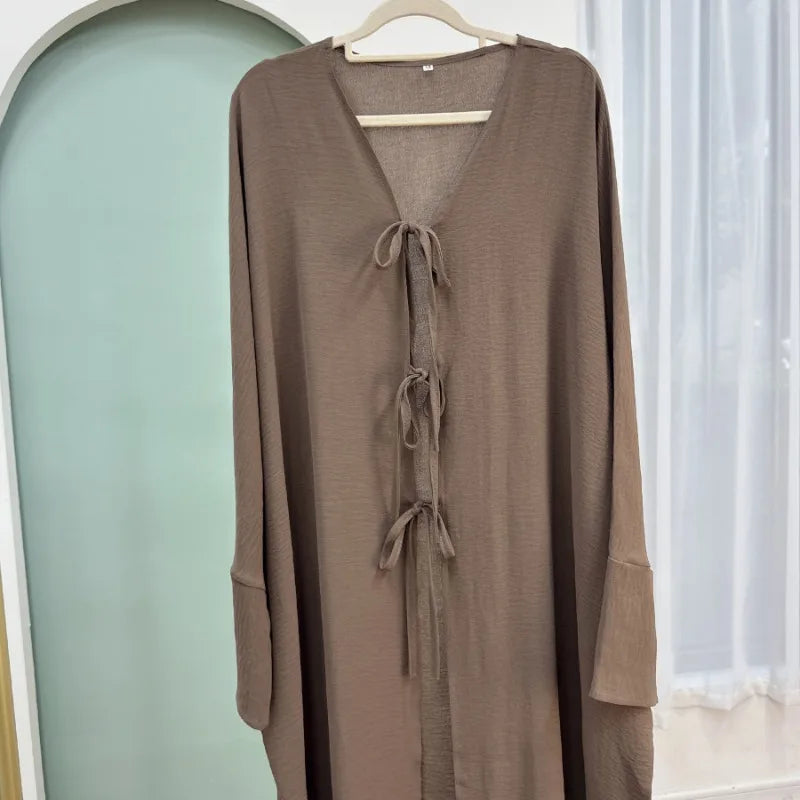 Robe Abaya Ouverte de Luxe pour Femme Musulmane, Cardigan Noir Modeste pour le Ramadan, Arabie Saoudite, Eid Dubaï, Robe de Soirée Islamique, Turquie, Vacances