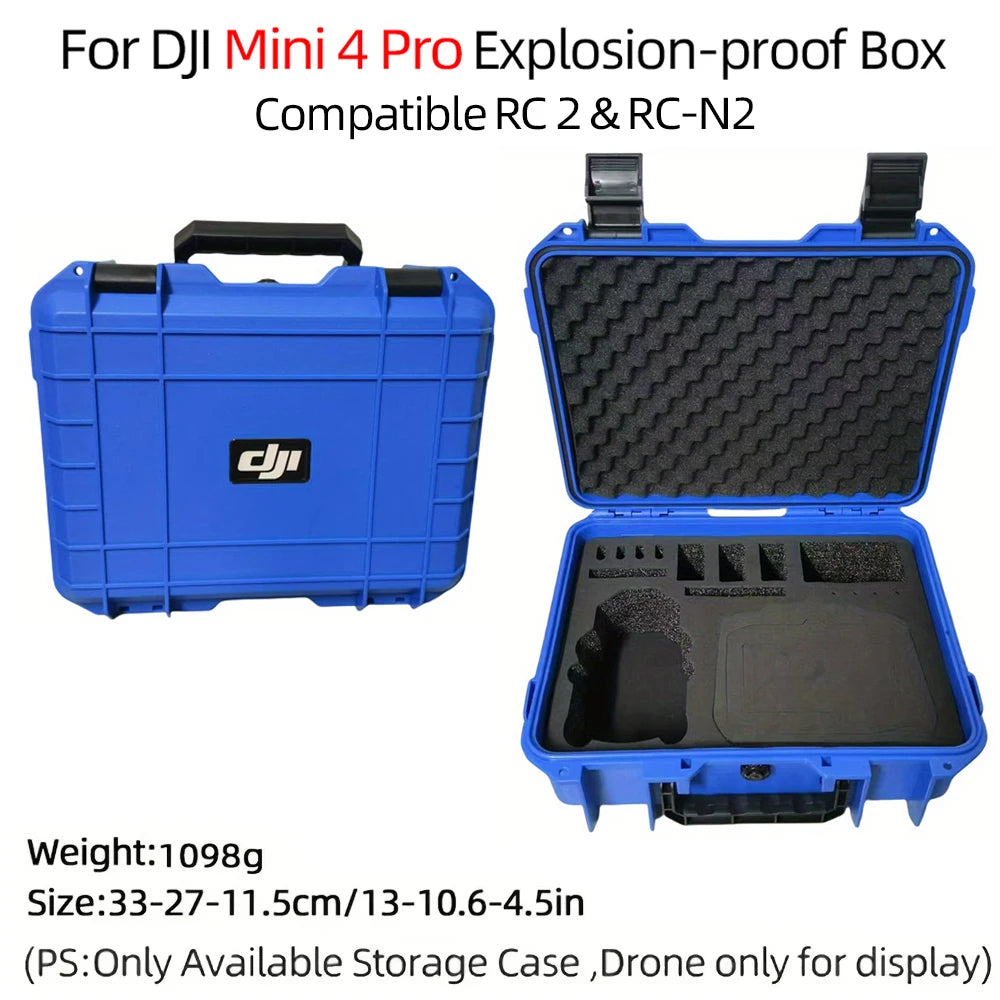 For DJI Mini 3/4Pro Case Mini 4 Pro Explosion-proof Case Mini 4 Pro Portable Bag Waterproof Hard Shell Large Capacity Case