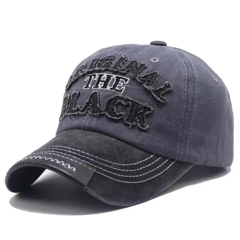 Casquette de Baseball Vintage unisexe, chapeaux en coton délavé pour hommes et femmes, casquette décontractée avec lettres noires brodées, casquette de sport de plein air