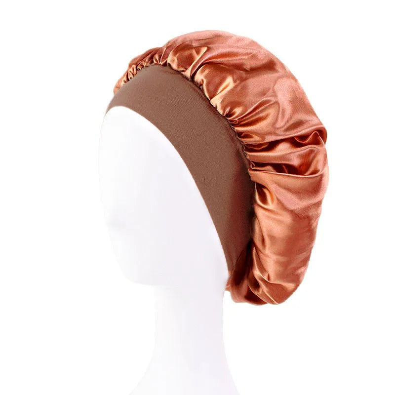Bonnet de nuit en Satin à large bord, Bonnet soyeux, enveloppe de cheveux pour dormir, avec bande élastique souple, outil d'emballage des cheveux, nouvelle collection