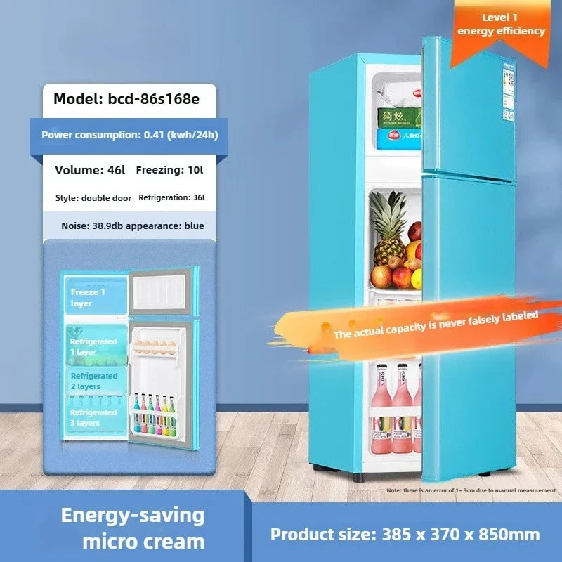 Réfrigérateur à Double porte pour salle de location, petit réfrigérateur domestique avec congélateurs profonds, réfrigérateur à économie d'énergie de premier niveau