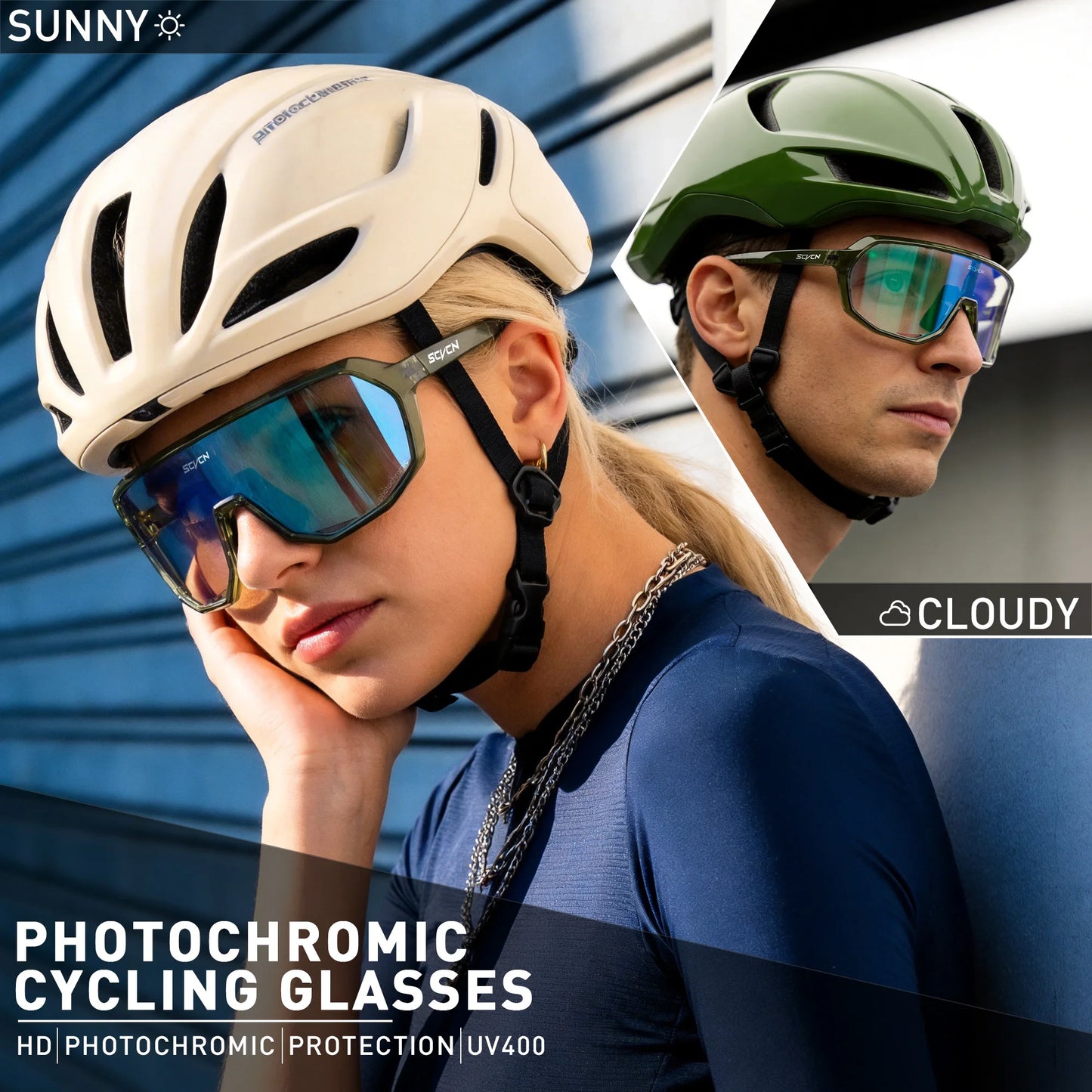 Lunettes de Soleil Sport UV400 — Vélo, Randonnée & Escalade Homme Femme