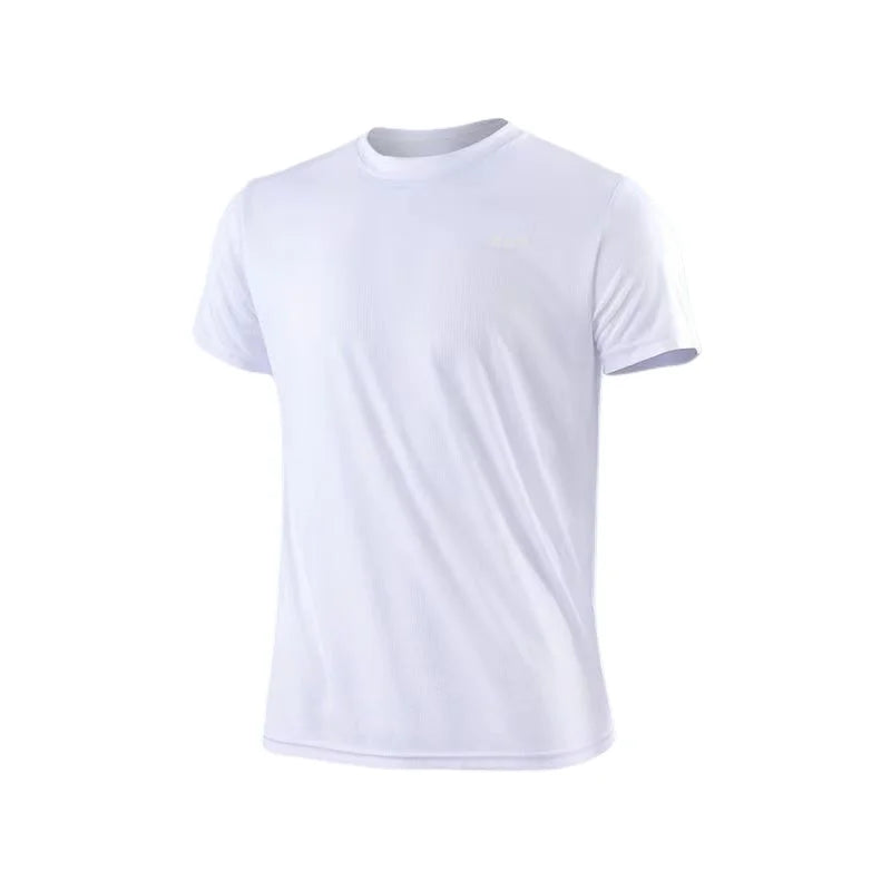 Camiseta de manga corta para hombre, de secado rápido, que absorbe la humedad, cuello redondo, para ejercicio, entrenamiento, deportes, gimnasio, correr, ligera en Y