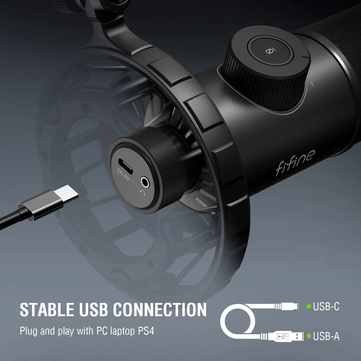 FIFINE K658 — Microphone USB Gaming LED RGB Bouton Muet PC & Tablette