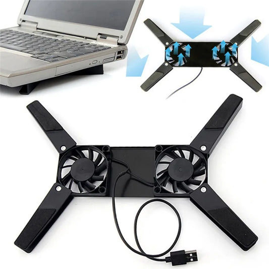 Nouveau coussin de refroidissement pour ordinateur portable refroidisseur pour ordinateur portable support de coussin de refroidissement alimenté par USB 2 ventilateurs pour ordinateur portable universel 7 15 "1 support pour